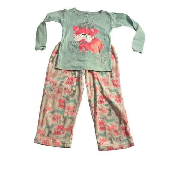 Mint Green Fox Pajama Set Simple Joys by Carter’s 3T - Picture 2 of 5